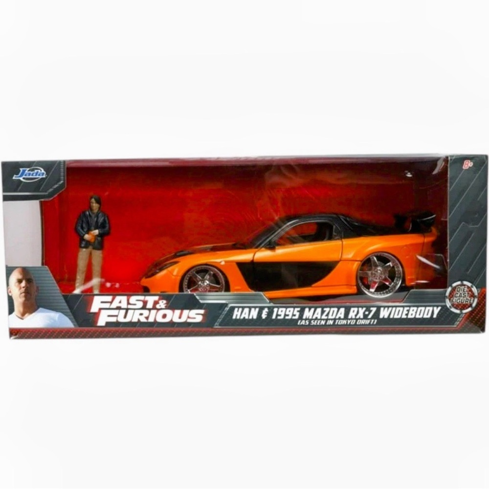 Fast & Furious Han 1995 Mazda RX-7 Widebody Jada Diecast 1:24 Car & Figure - Picture 12 of 15